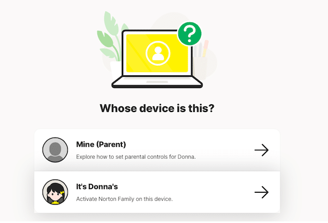 whose devise is this to activate parental controls